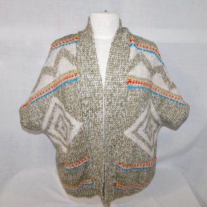 American Eagle Aztec Southwestern Chunky Knit Open Cardigan Sweater Women xs / s